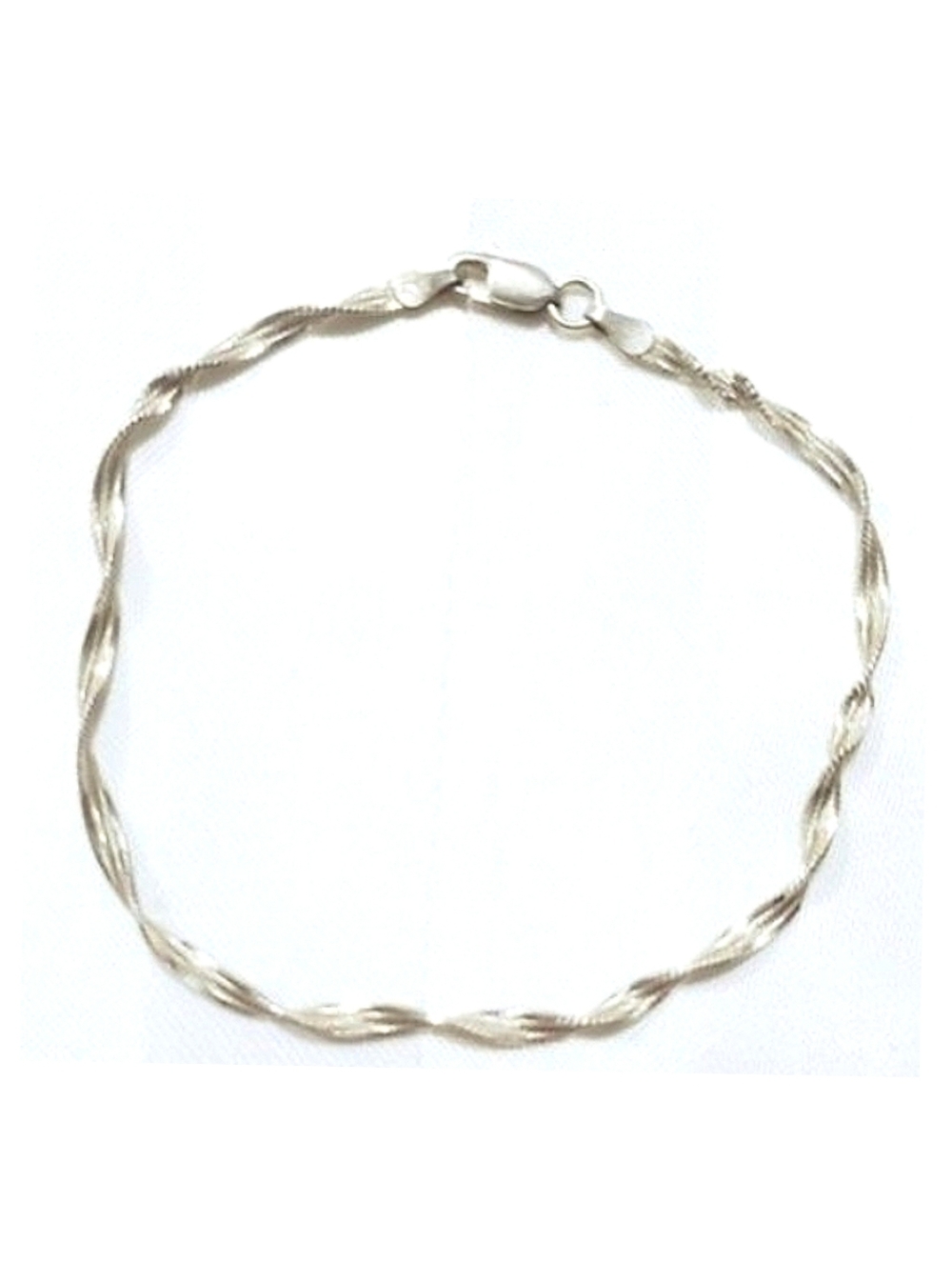 925 Italy Sterling Silver Bracelet Twisted  Design ~ 7.5"